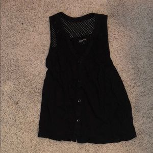 black button up tank top